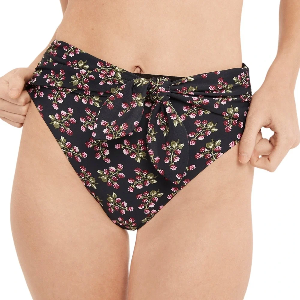 J. Crew Strappy Underwire Tie High Rise Bikini in Twilight Berry NWT